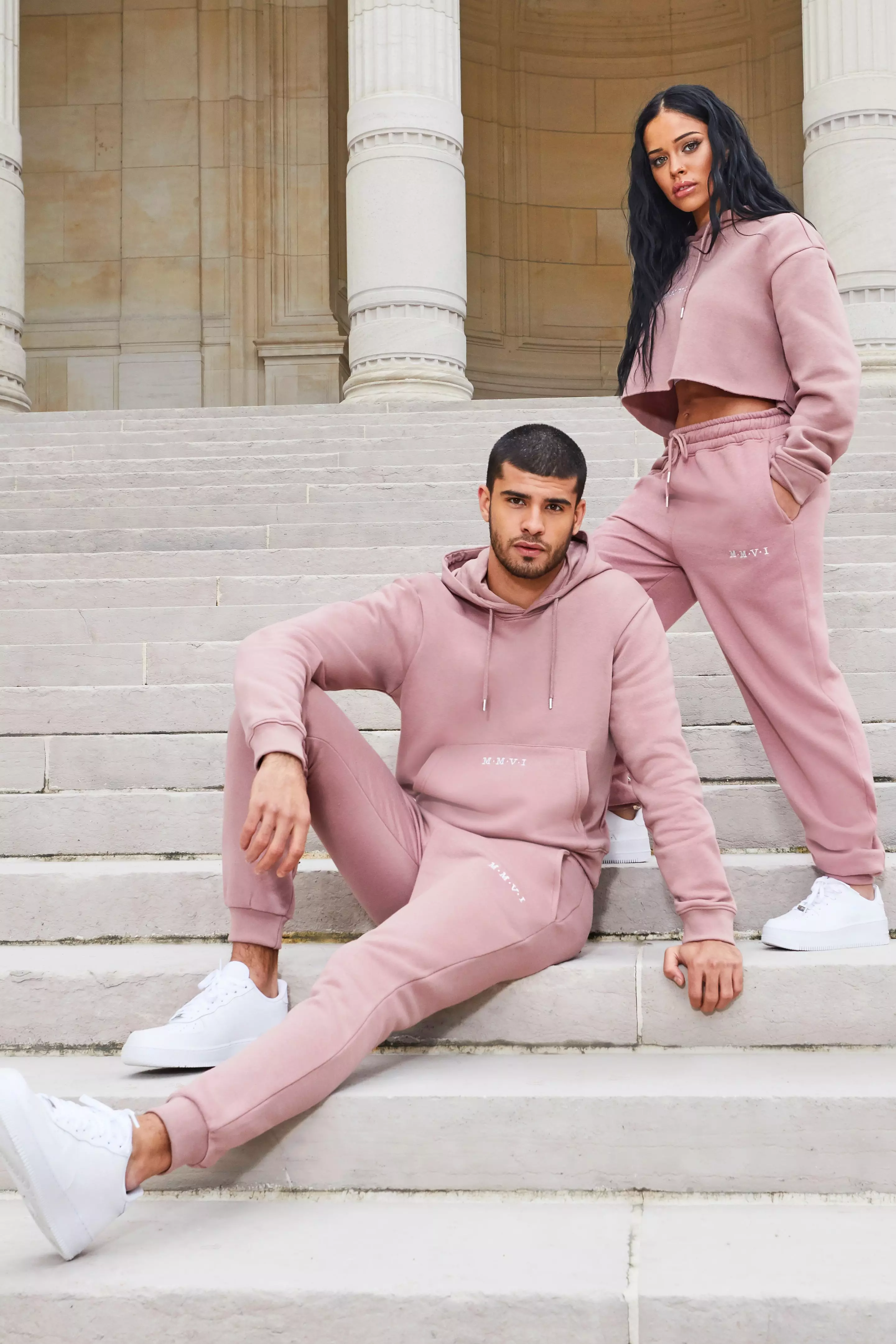 Dusky pink tracksuit on sale